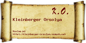 Kleinberger Orsolya névjegykártya